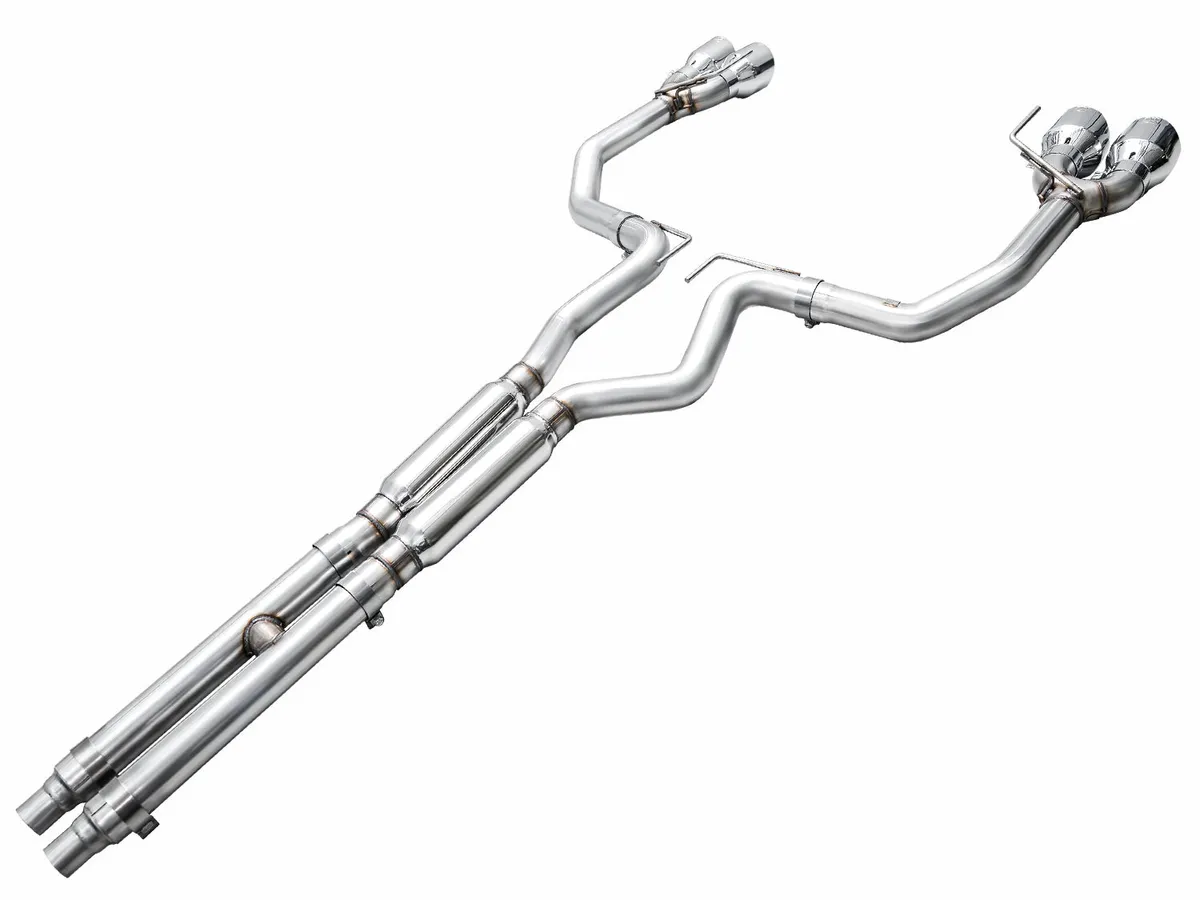 AWE SwitchPath™ Exhaust for S650 Ford Mustang GT Fastback - Quad Chrome Silver Tips product image