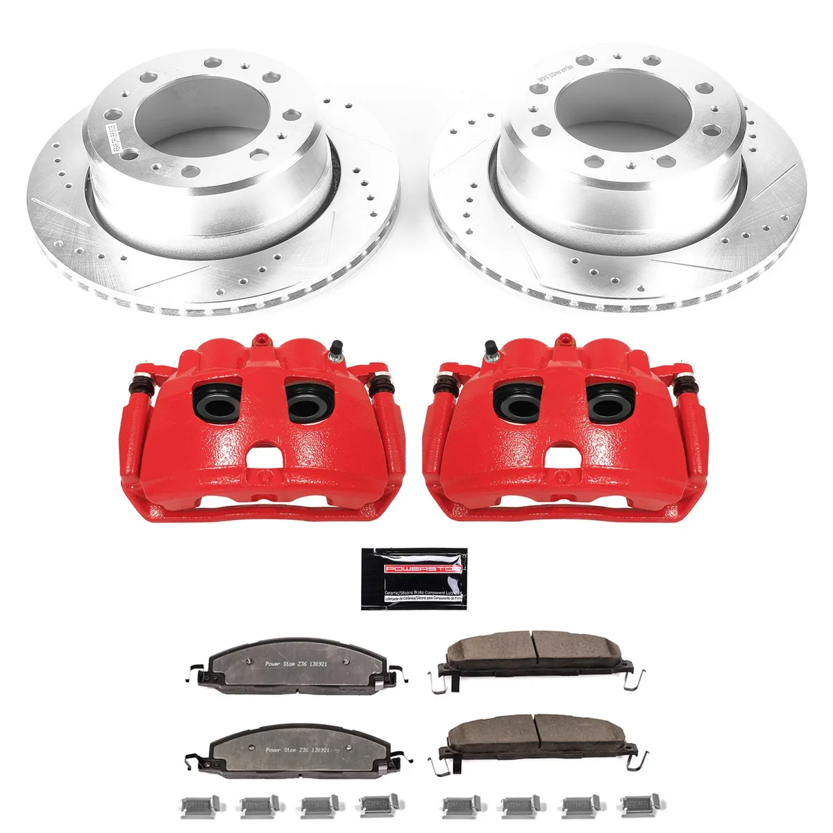 Z36 Truck/Tow Upgrade Kit: Drilled/Slotted Rotors; Carbon-Fiber Ceramic Pads; Powder Coated Calipers product image