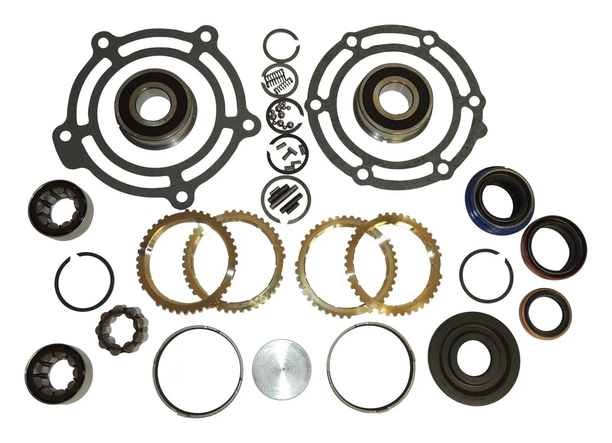 Transmission Master Overhaul Kit Jeep Dodge 2002-2004 TJ Wrangler w NV3550 Transmission 2002-2004 KJ Liberty w NV3550 Transmission 2002-2004 AN Dakota w NV3500 Transmission 2002-2004 DR Ram w NV3500 Transmission Includes Bearings Seals Springs Sna product image