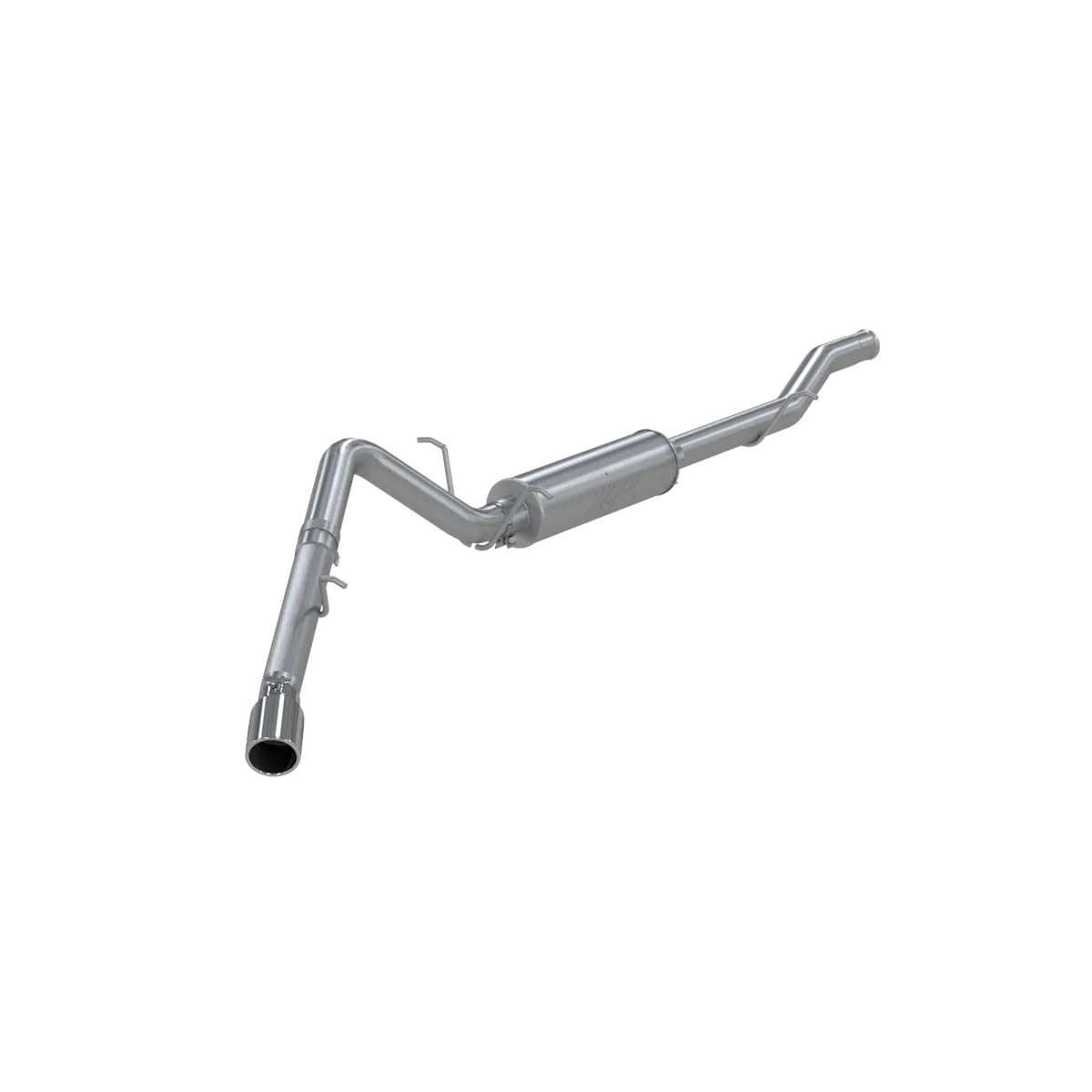 Armor Plus Cat Back Exhaust System; 3 in.; Incl. Ext. Pipe/Muffler/Over Axle Pipe/Tailpipe/Hardware/4 in. OD Tip; Single Side Exit; T409 Stainless Steel; product image