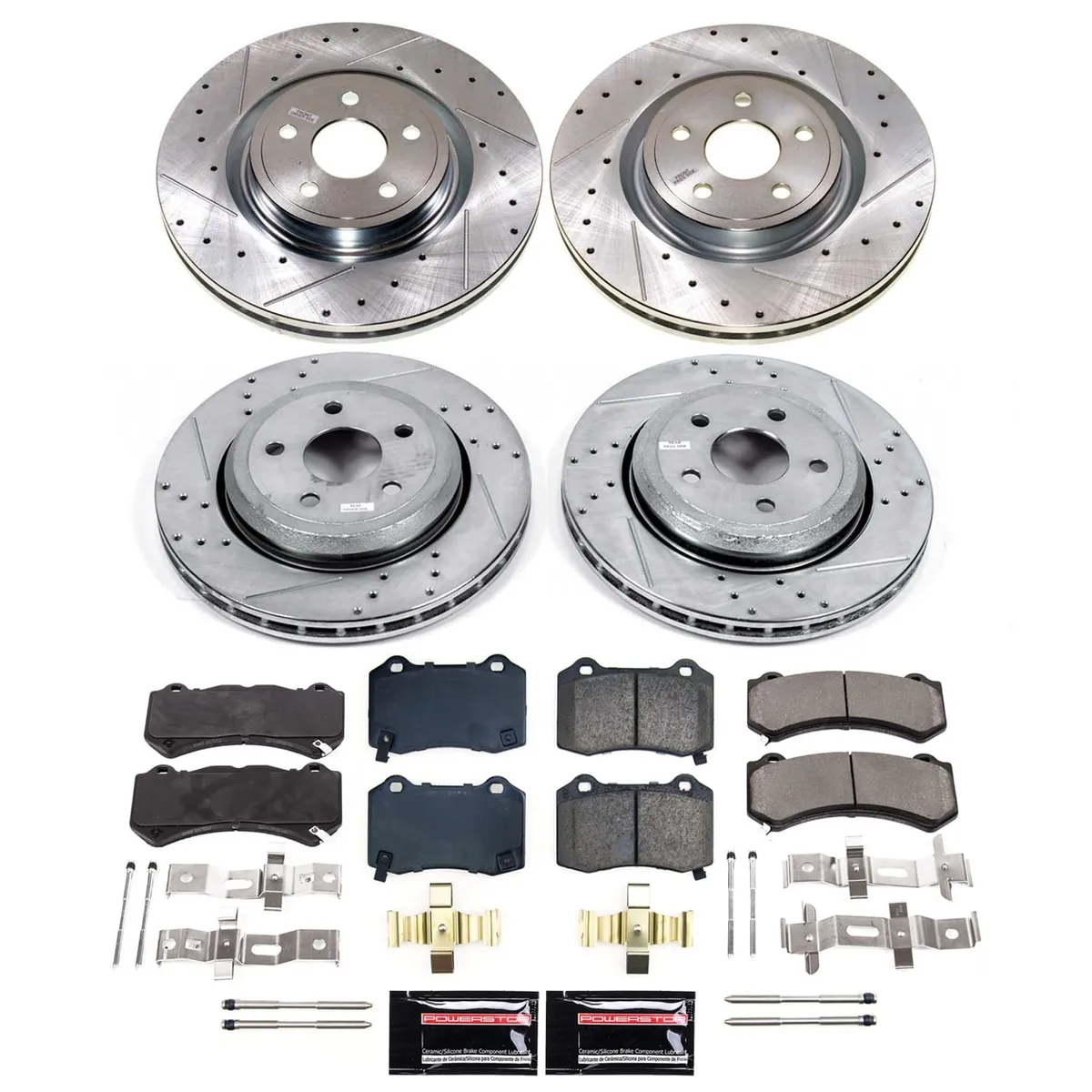 Z23 Evolution Sport Upgrade Kit: Drilled/Slotted Rotors; Carbon-Fiber Ceramic Pads W/Hardware product image