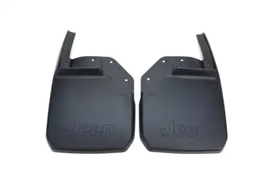 Mopar Mopar Front Deluxe Molded Mudflaps w/Jeep Logo - Black - JK