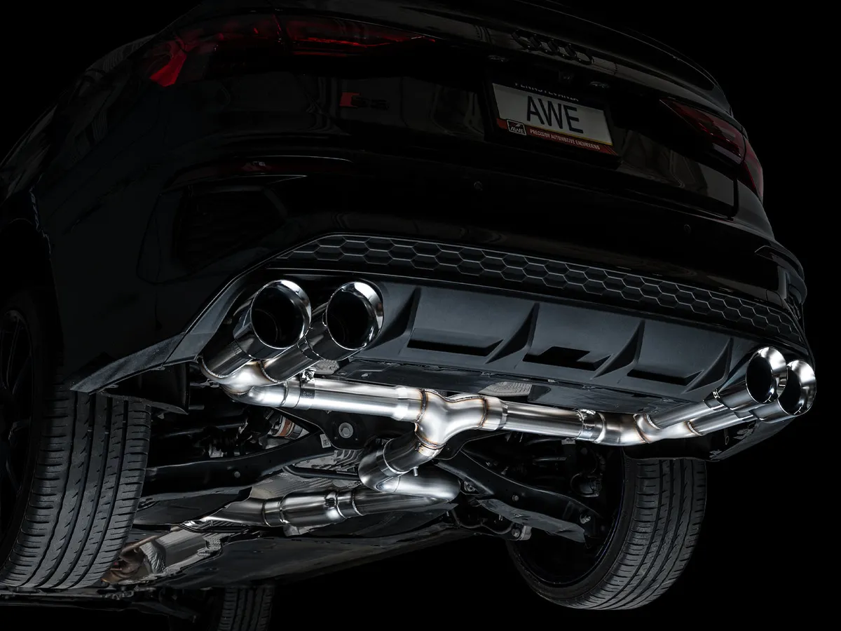 AWE Touring Edition Exhaust for Audi 8Y S3 - Chrome Silver Tips product image