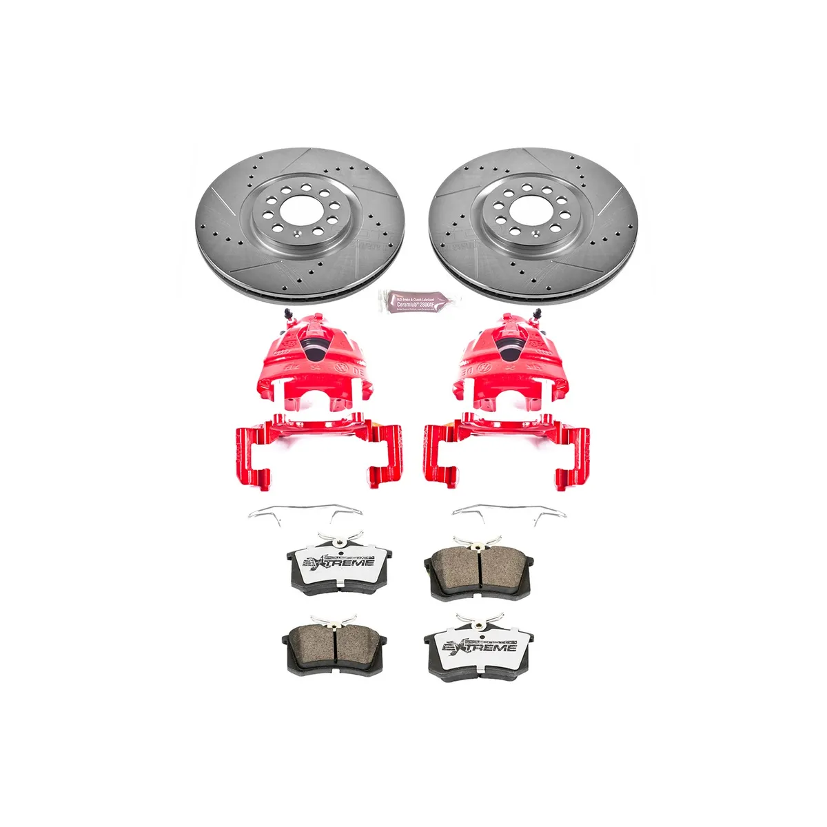 Z26 Street Warrior Upgrade Kit: Drilled/Slotted Rotors; Carbon-Fiber Ceramic Pads; Powder Coated Calipers product image