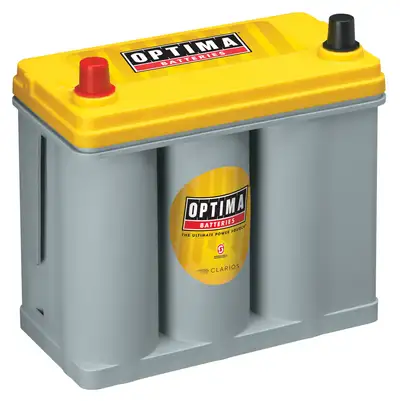 OPTIMA YellowTop® Deep Cycle Battery; UNBOXED; Grp. D51; Cold Crank Amp 450; Crank Amp 575; Res. Capacity 66; Amp Hour 38; Top Terminal; L-9 5/16 in.; W-5 1/16 in.; H- 8 15/16 in.;