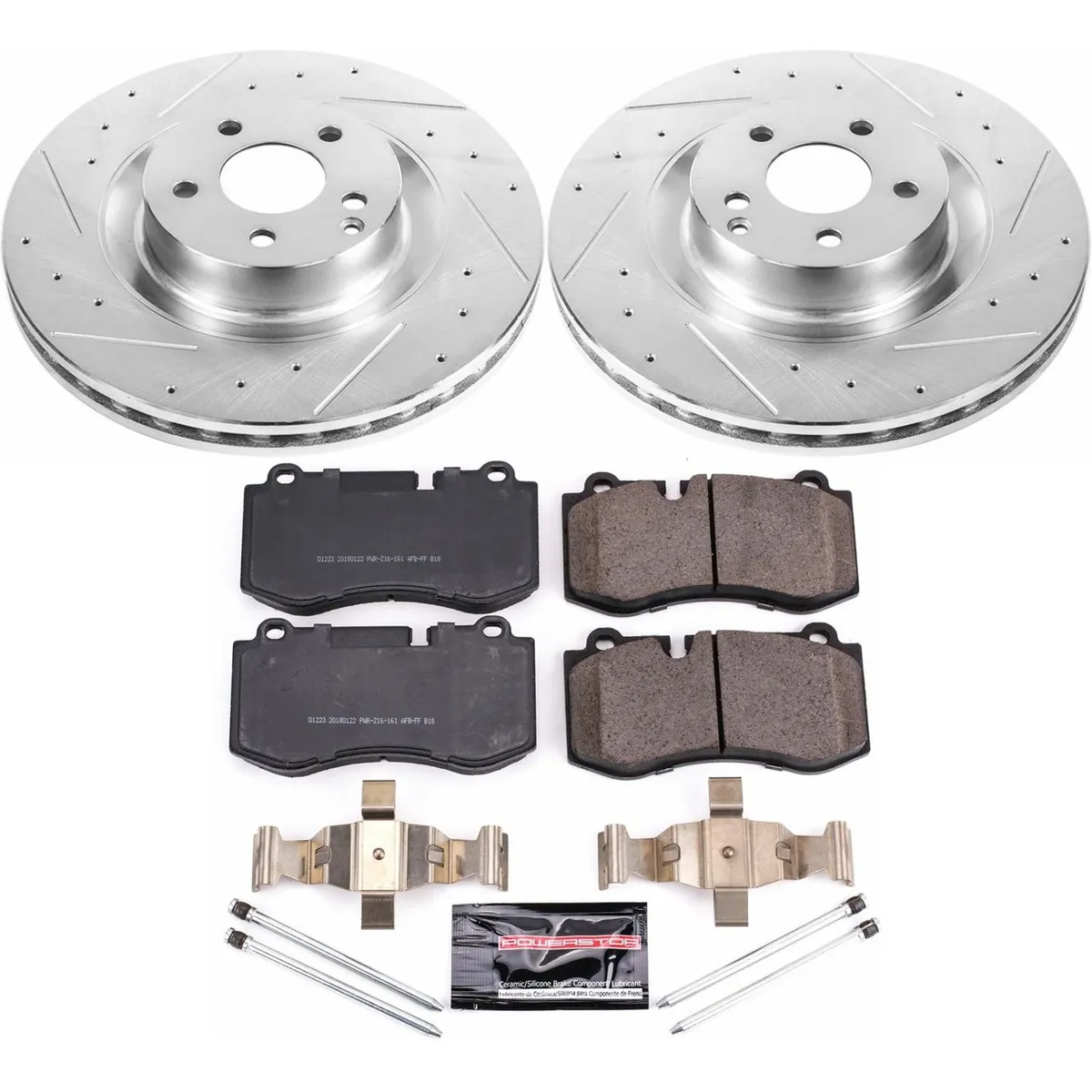 Z23 Evolution Sport Upgrade Kit: Drilled/Slotted Rotors; Carbon-Fiber Ceramic Pads W/Hardware; Pad Sensors product image
