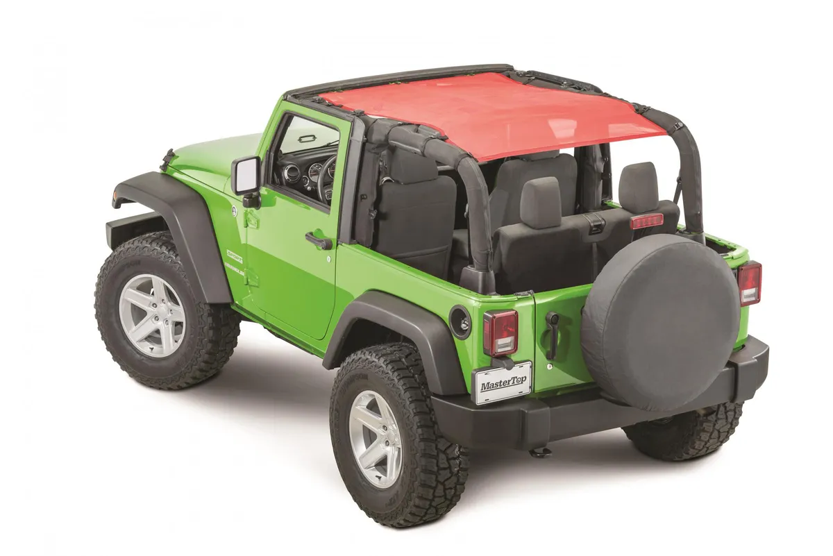 Jeep JK ShadeMaker Freedom Mesh Bimini Top Plus For 07-18 Wrangler JK 2 Door Red MasterTop product image