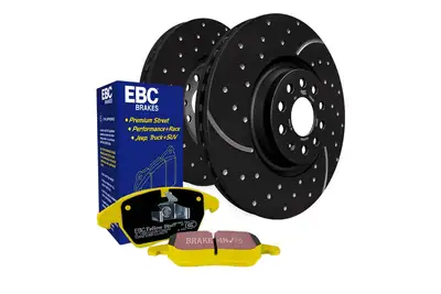 EBC Brakes S5 Kits Yellowstuff And GD Rotors; Rear; FMSI Pad No. D1274; Solid; 5 Bolt Holes; 316mm Dia.; 76mm Height; 12mm Thick; 72.1mm Center Hole Dia.;