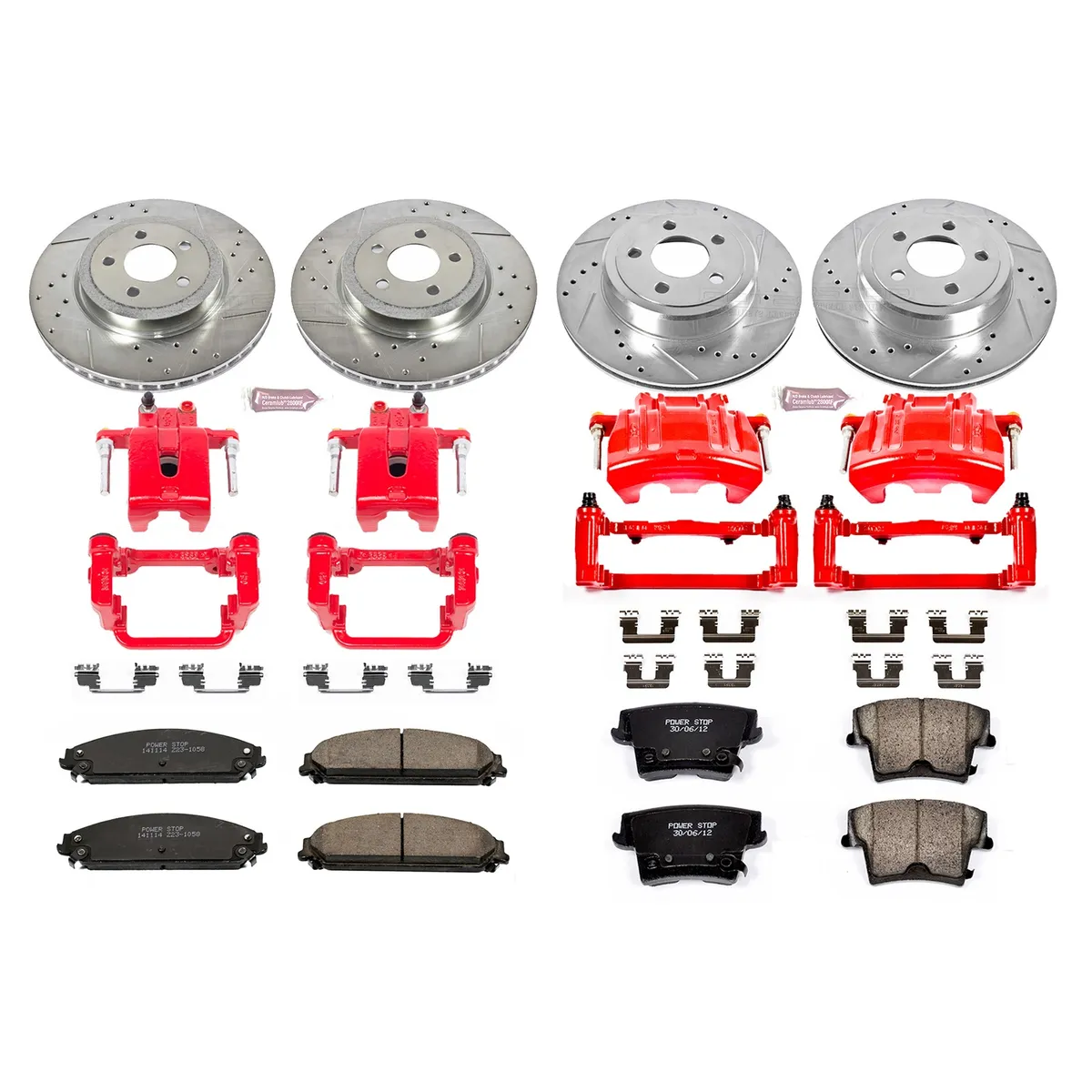 Z23 Evolution Sport Upgrade Kit: Drilled/Slotted Rotors; Carbon-Fiber Ceramic Pads; Powder Coated Calipers product image