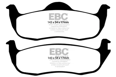 EBC Brakes Truck/SUV Extra Duty Brake Pads; FMSI Pad No. D1087; Solid; 320mm Dia.; 66mm Height; 14mm Thick; 71.9mm Center Hole Dia.; Pad Dimensions: 143 x 54 x 17mm;