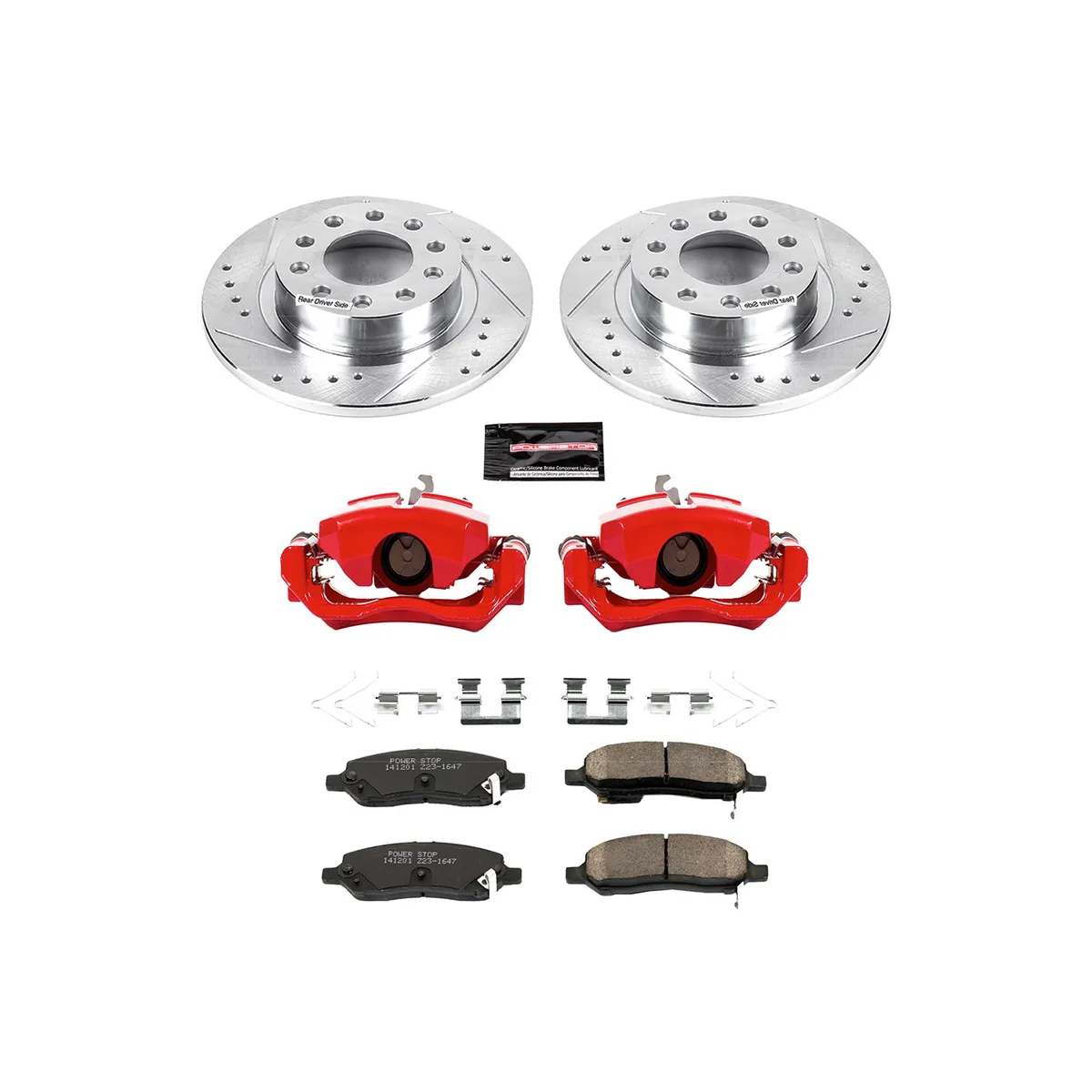 Z23 Evolution Sport Upgrade Kit: Drilled/Slotted Rotors; Carbon-Fiber Ceramic Pads; Powder Coated Calipers product image