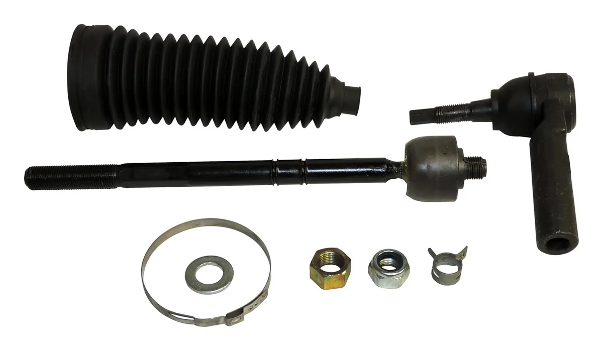 Black Tie Rod End Kit Left Tie Rod End Kit;includes 1 Inner And 1 Outer Tie Rod End, Jam Nut, Bellows Boot, Clamps, And Tie Rod End Nut product image