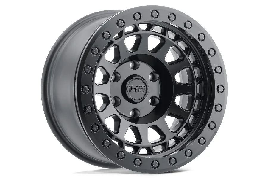 Hoonigan Wheel Pros Primm Series Beadlock Wheel 17X8.5 5X5 -38mm Offset Matte Black w/ Brass Bolts - JK/JL/JT