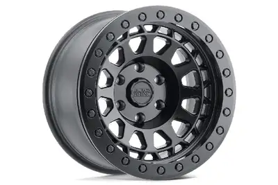 Hoonigan Wheel Pros Primm Series Beadlock Wheel 17X8.5 5X5 -38mm Offset Matte Black w/ Brass Bolts - JK/JL/JT