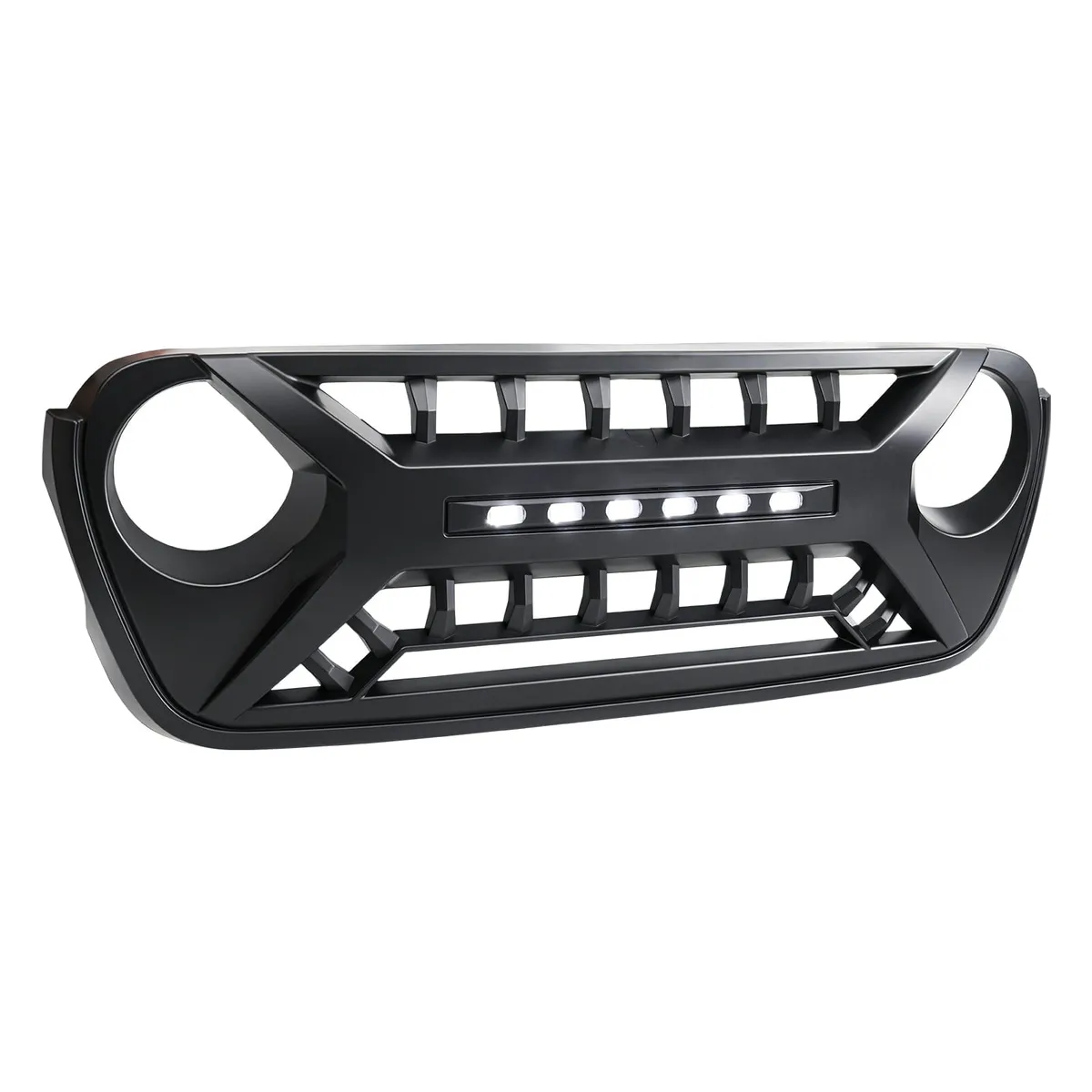 Armor Grille W/ Off-Road Lights - Matte Black For 18+ Jeep Wrangler JL & Gladiator JT product image
