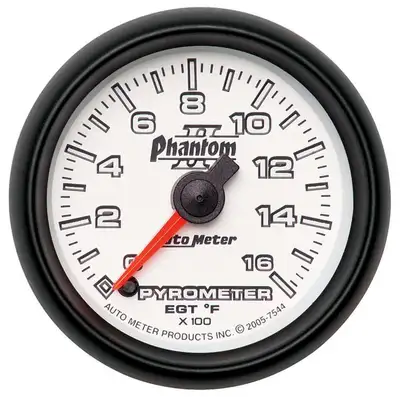 AutoMeter Gauge, Pyrometer (EGT), 2 1/16", 1600?F, Digital Stepper Motor, Phantom II