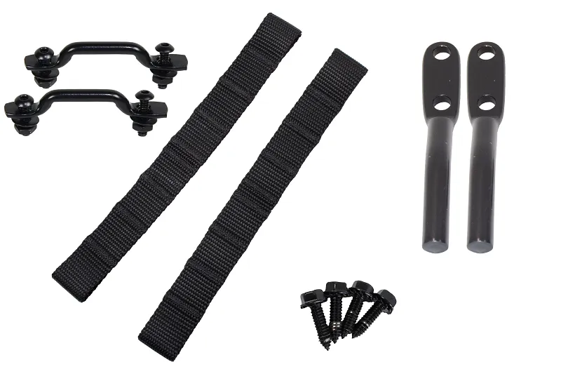 Jeep TJ Polished Stainless Door Strap Kit For Wrangler TJ Black Powdercoat Stainless Steel Kentrol product image