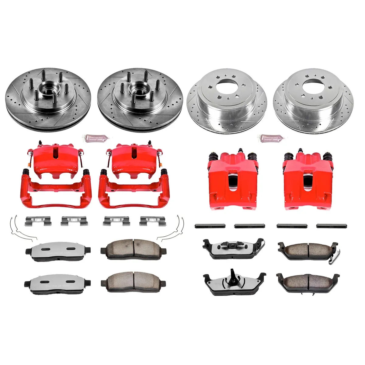 Z36 Truck/Tow Upgrade Kit: Drilled/Slotted Rotors; Carbon-Fiber Ceramic Pads; Powder Coated Calipers product image