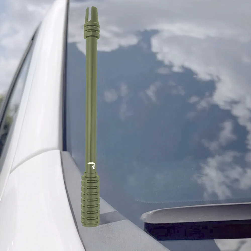 AR-15 Rifle Barrel 10" Aluminum Truck Antenna with 3-Pronged Threaded Flash Hider Barrel Tip (Antenna Fits OEM Factory Threaded Antenna Base) Multiple Colors product image