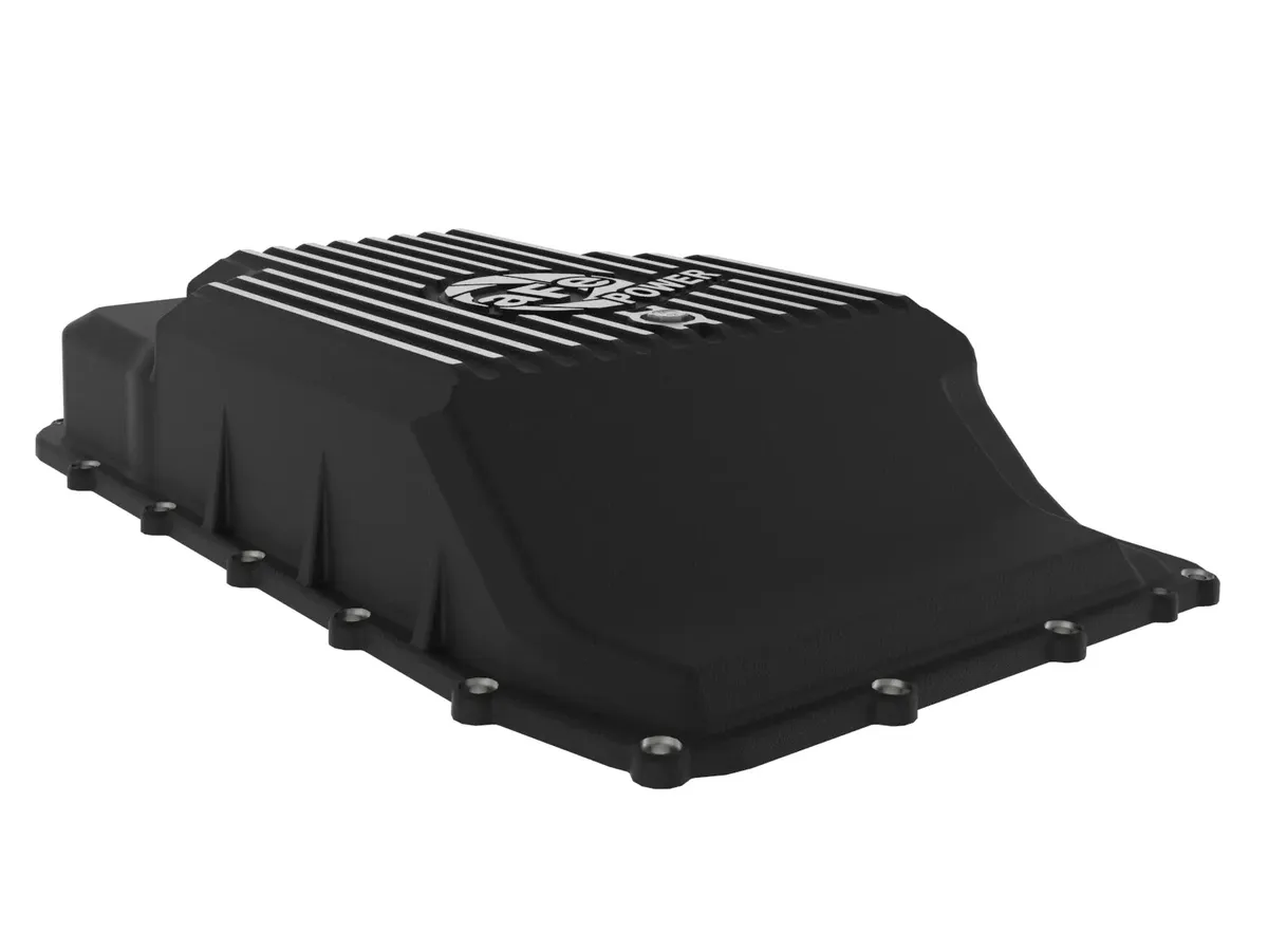 aFe POWER Pro Series Transmission Pan Black w/ Machined Fins Ford Trucks/SUVs 17-25 (10R60/10R80) product image