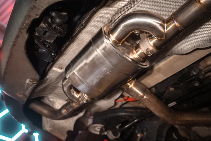 T Style Universal Muffler Kit Single Inlet Dual Outlet 63MM 2.5 Inch Valvetronic Designs product image