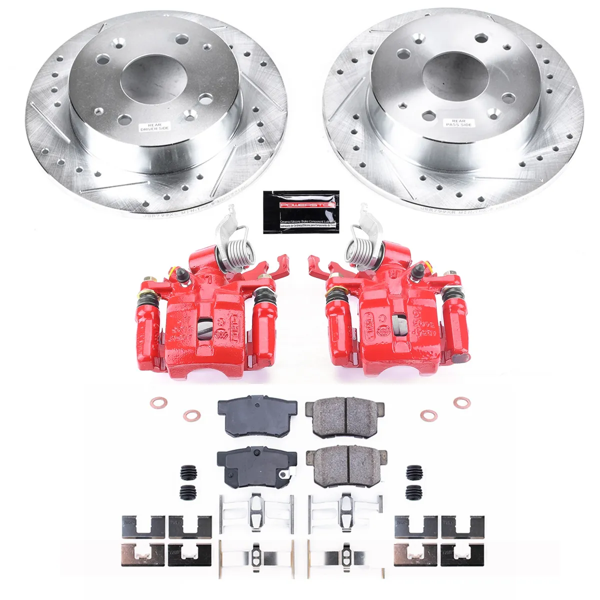 Z23 Evolution Sport Upgrade Kit: Drilled/Slotted Rotors; Carbon-Fiber Ceramic Pads; Powder Coated Calipers product image