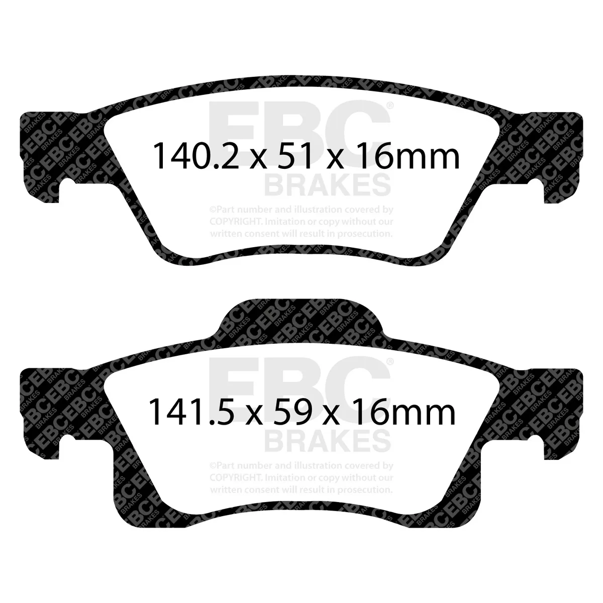 Yellowstuff Street And Track Brake Pads; FMSI Pad No. D1498; Solid; 330mm Dia.; 63.7mm Height; 14mm Thick; 72mm Center Hole Dia.; Pad Dimensions: 148 x 59 x 17mm; product image
