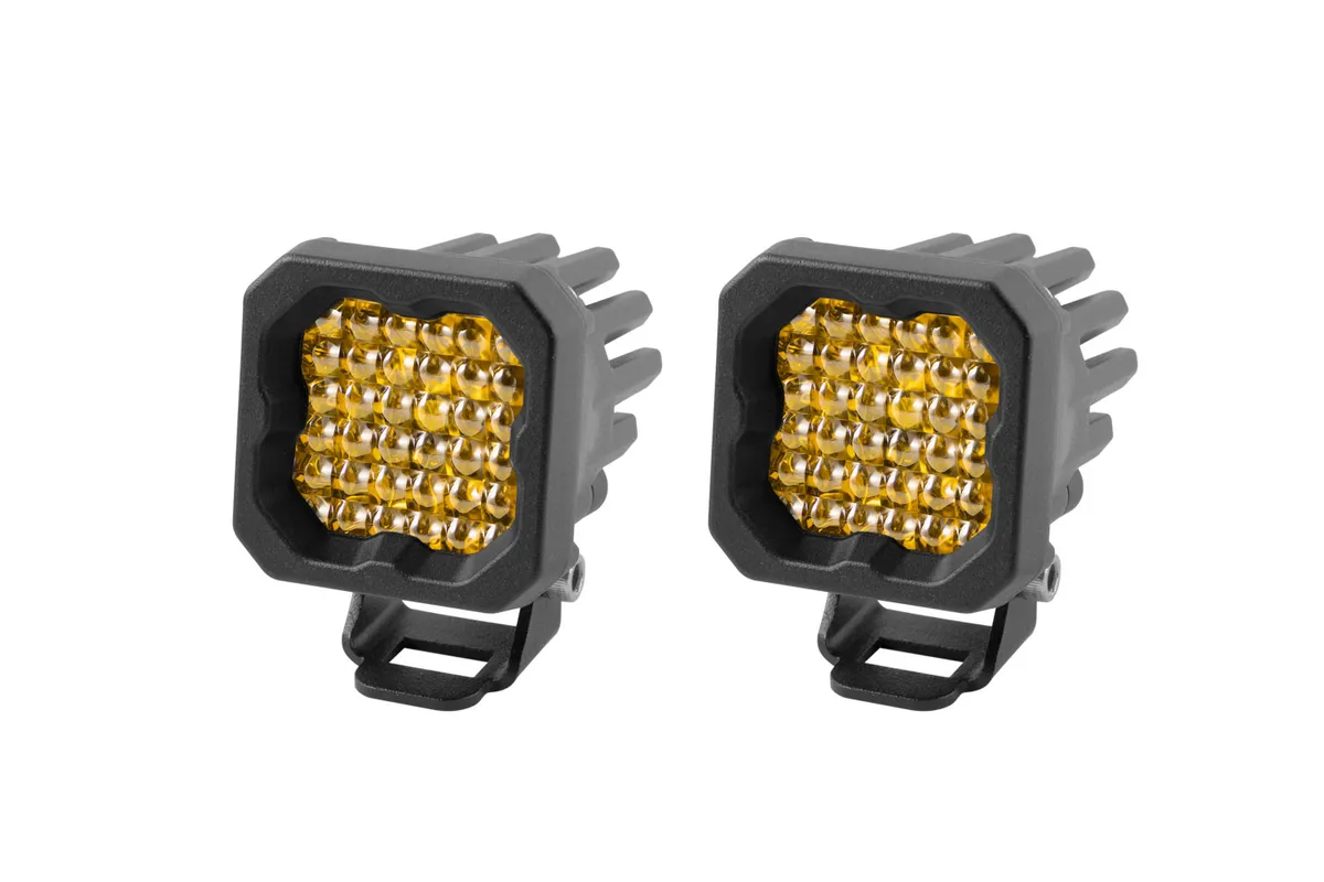 Diode Dynamics Diode Dynamics - Stage Series C1 LED Pod Pro Yellow Flood Standard ABL (pair)
