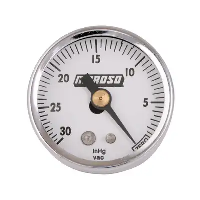 Moroso Vacuum Gauge 1.5 in Dia 030 in