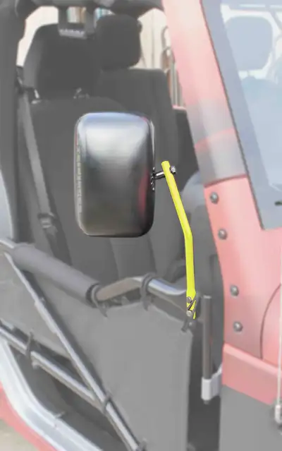 Steinjager Steinjäger Doors Wrangler JK 2007-2018 Mirror Legs to Fit Tube Doors Neon Yellow
