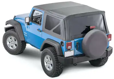Steinjager Tops and Covers 2010-2018 Replacement 2 Door, No Doors Skins, Tinted Glass Black Diamond