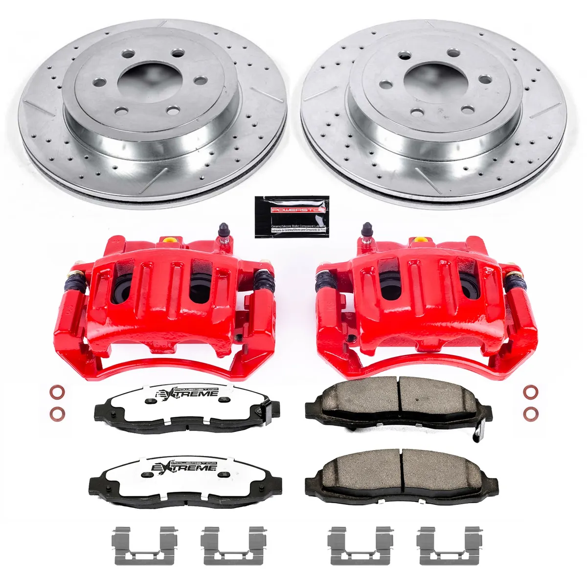 Z36 Truck/Tow Upgrade Kit: Drilled/Slotted Rotors; Carbon-Fiber Ceramic Pads; Powder Coated Calipers product image