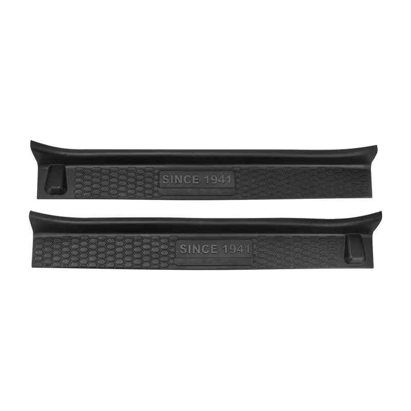 Black Rubber Door Sill Guards Kit For 2018-Later Jeep Wrangler JL & Gladiator JT 4 Doors product image
