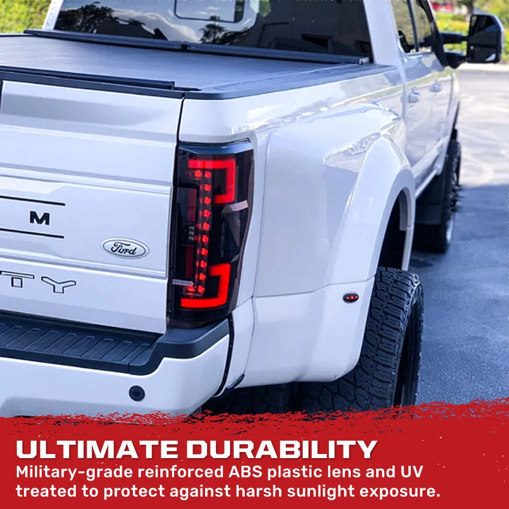 Ford Superduty F250 350 450 550 20-22 Replaces OEM LED Style Tail Lights With Blis Blind Spot Warning System Oled Tail Lights - Red Lens product image