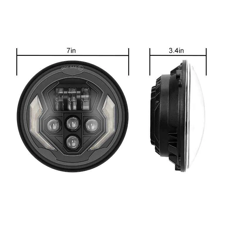 7'' LED Headlights with DRL & Turn Signals for 1997-Later Jeep Wrangler | Lightning Style product image