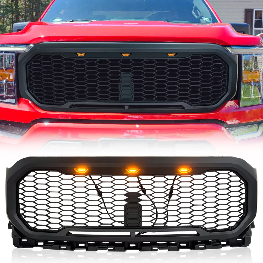 American Modified Amfmaa00122 Mesh Grille With Amber Lights product image