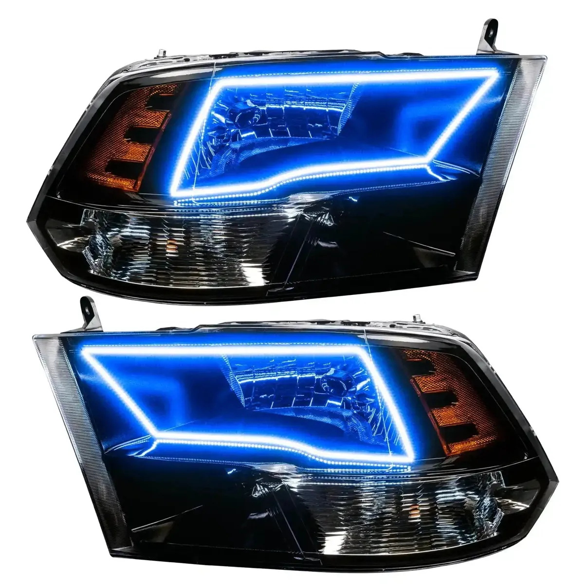 Oracle Lighting 2009-2018 RAM 1500 Sport Pre-Assembled ColorShift W Switchback Halo Heaqdlights - Black Housing product image