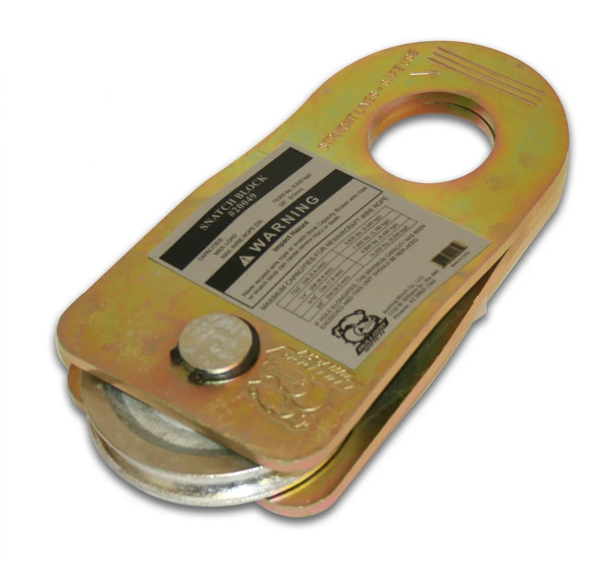 Snatch Block 19k BS 8k WLL Zerk Gold Bulldog Winch product image