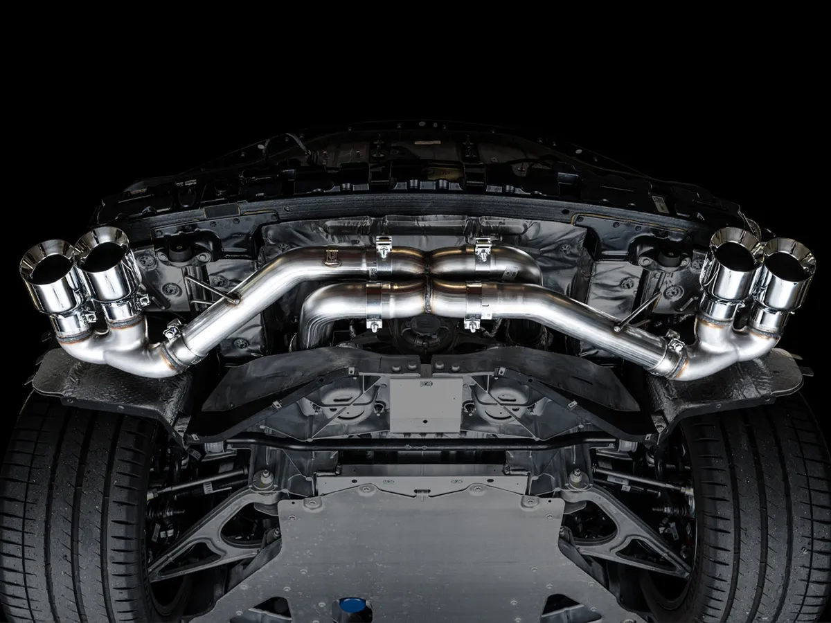 AWE Track Edition Exhaust for C8 Corvette - Quad Chrome Silver Tips product image