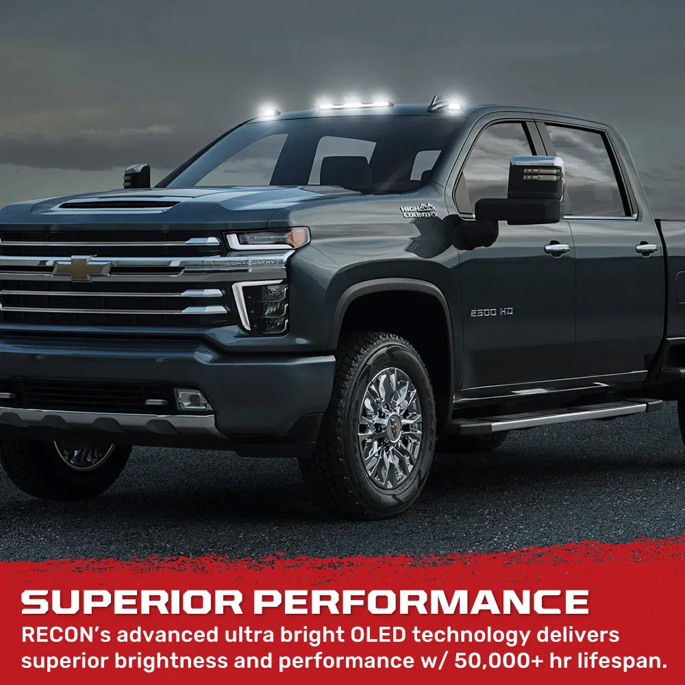 Gmc Chevy 20-23 4th Gen Body Style Heavy-Duty 3-Piece Set Amber Cab Roof Light Lens With 2-Way Forward Rear Facing Amber Ultra High-Power Leds - Includes Complete Wiring Kit For Installation on Truck That Did Not Come With OEM Installed Cab Roof product image