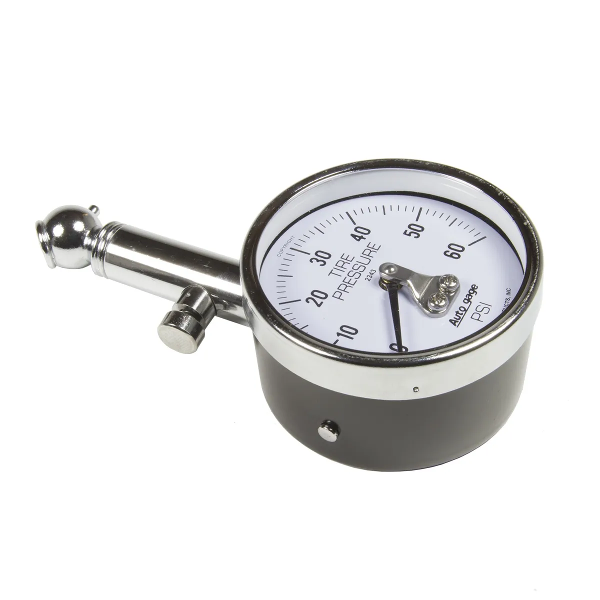 Autometer 2343 Gauge, Tire Pressure, Analog, 60psi, White Dial, w/ Peak Hold, Autogage product image