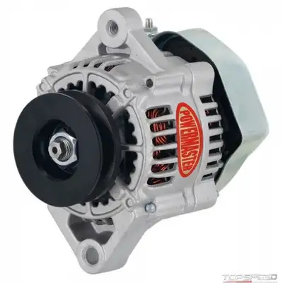 Power Master Racing Alternator; Denso; 100 mm; 75 Amp; 12 Volt; 5.2 in. Mount; 1 Wire; Natural Finish;