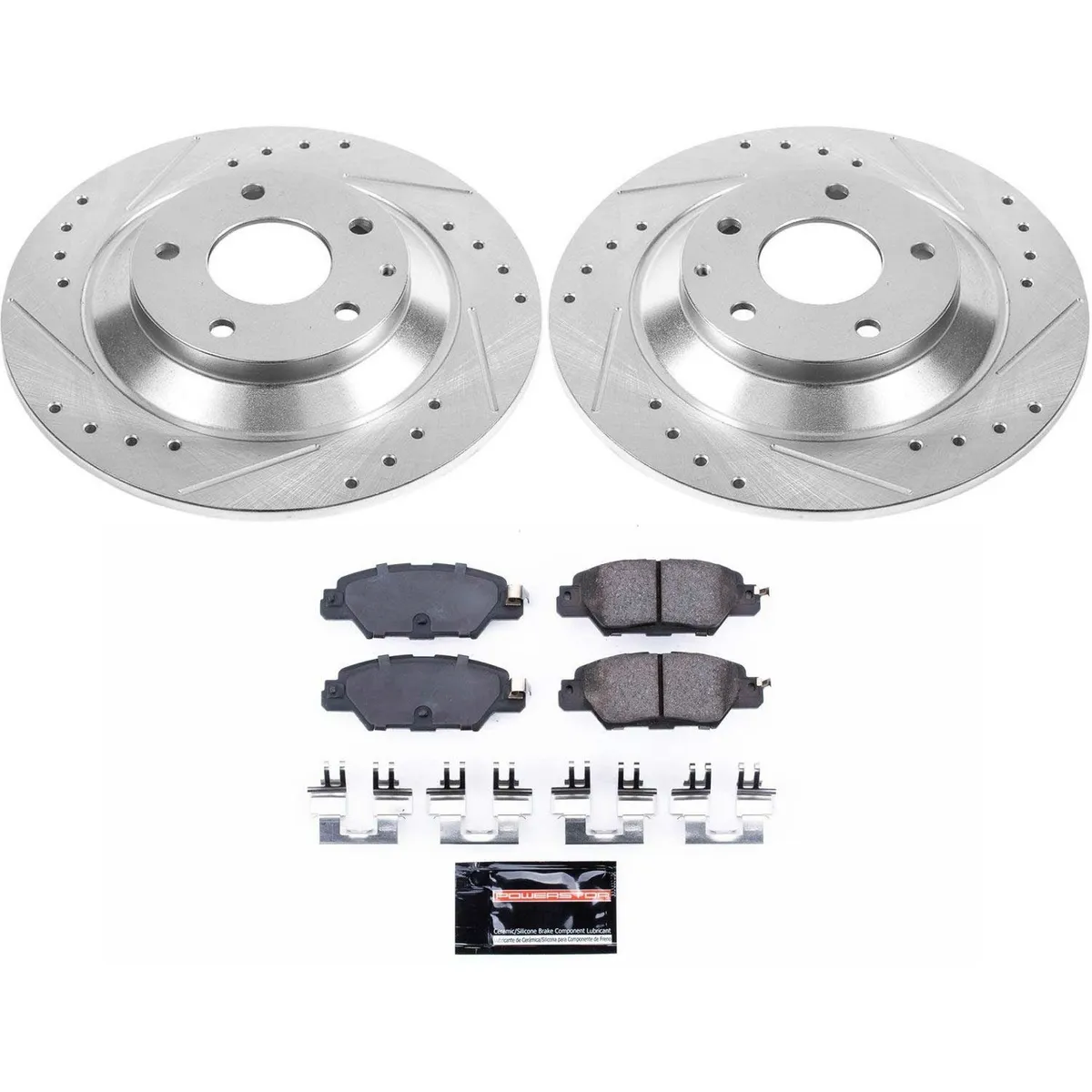 Z23 Evolution Sport Upgrade Kit: Drilled/Slotted Rotors; Carbon-Fiber Ceramic Pads W/Hardware product image