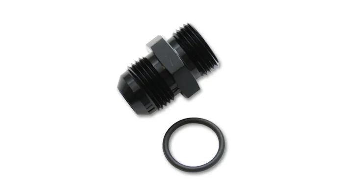 Vibrant Performance Male AN to Male ORB Straight Adapter Fitting; -16AN; -20AN ORB; 6061 Aluminum; Black Anodized; w/O-Ring;