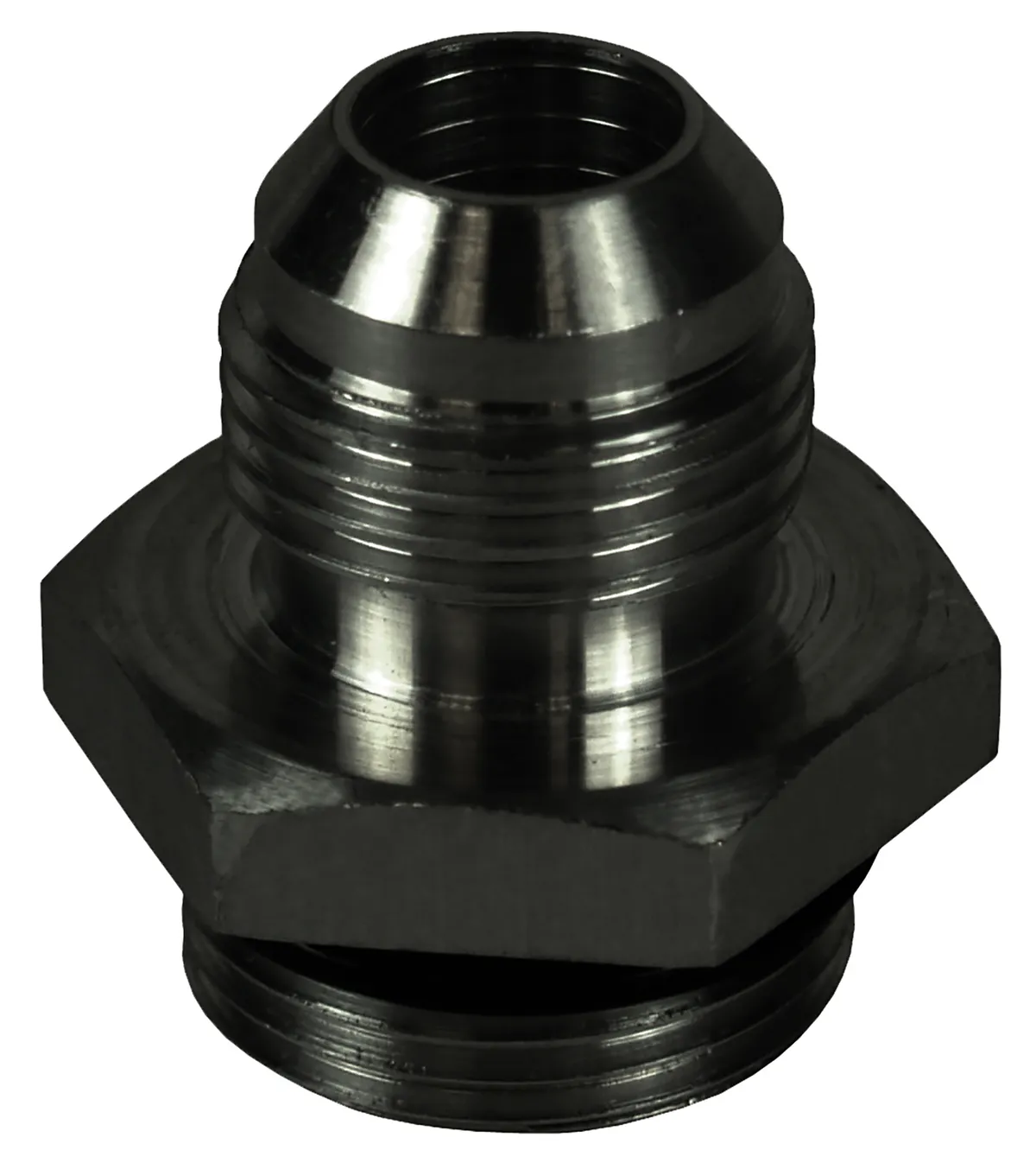 Aluminum Cooler/Adapter Fitting -8AN x 5/8-18 O-ring, Bright Anodized product image