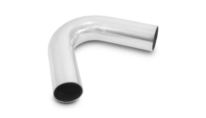 120 Degree Aluminum Bend; 1.5 in. O.D.; 2.25 in. Centerline Radius; 4 in. Leg Length From Tangent; 1.6 MM Wall Thickness; Polished; product image