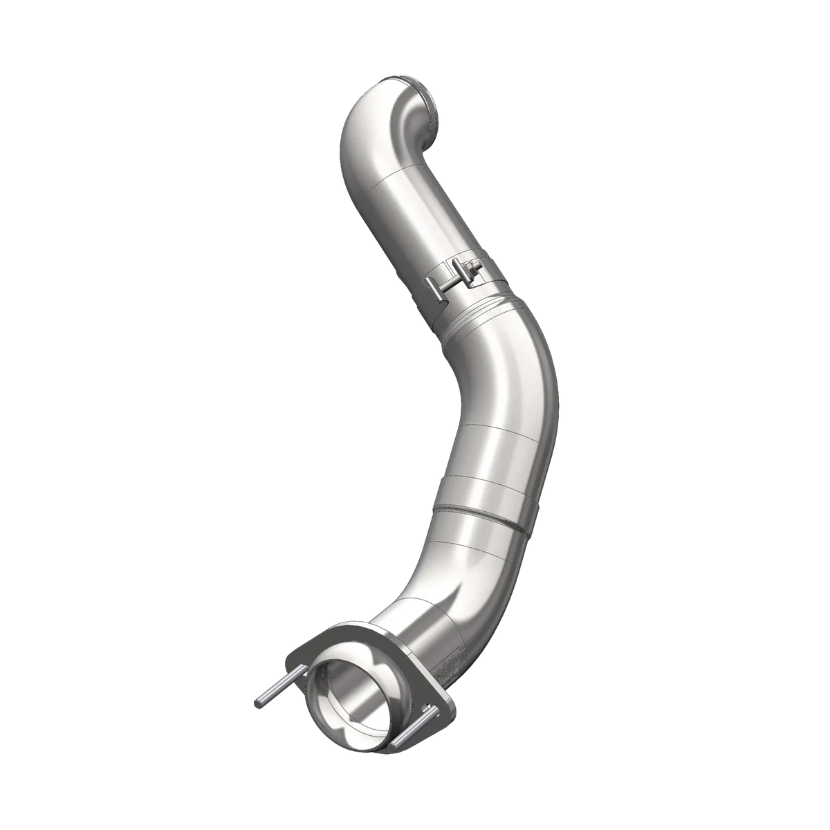 Armor Lite Turbocharger Down Pipe; 4 in. Diameter; Fully Sealed Tubing; Heavy Duty Steel; Aluminized; 3 in. Outlet Diameter Tip; product image