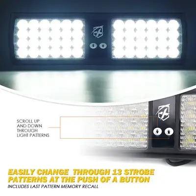 Xprite Windshield Visor 48 LED Strobe Lights | Decoy Series