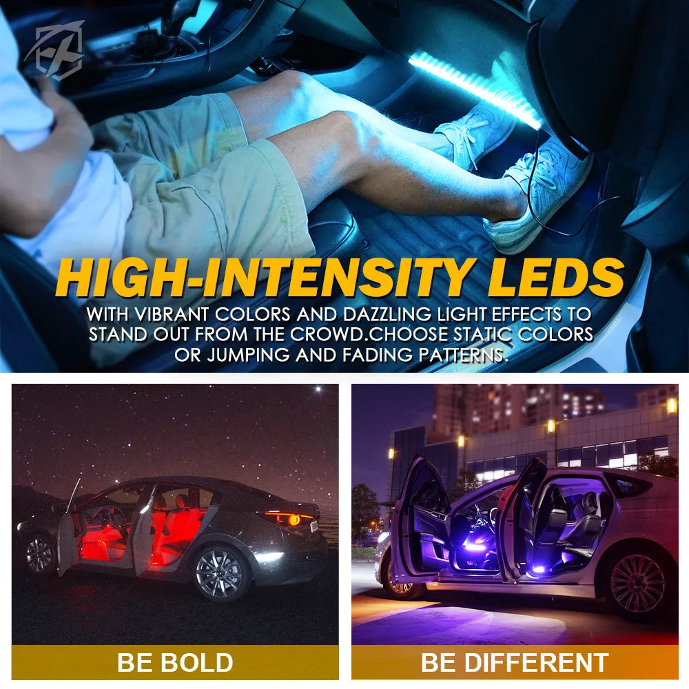 RGB LED Interior USB Car Light Set 4pc | Celestial Series product image