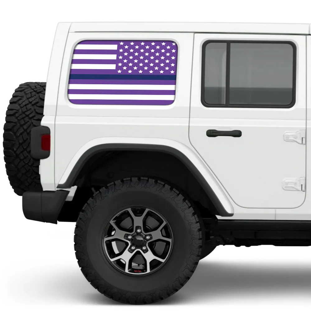 White & Purple Thin Blue Line Side Windows Printed Vinyl Decal product image